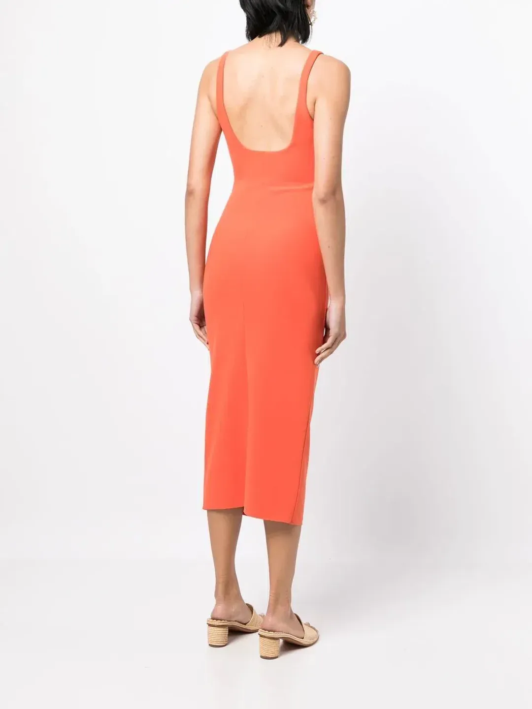 Bec & Bridge Katrine Tuck Midi Dress Orange Size AU 8 for rent on The Volte - main image
