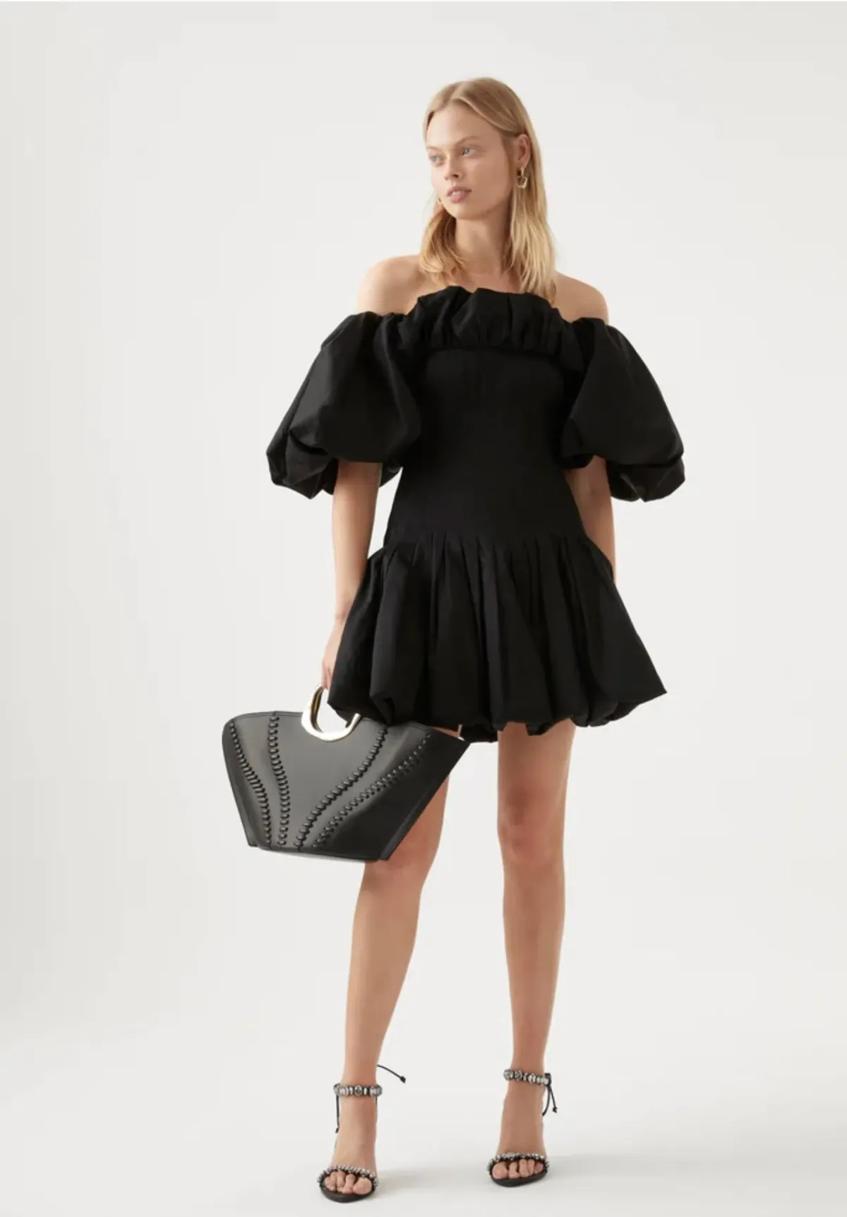 Aje Arles Off the Shoulder Mini Dress Black Size AU 8 - Image 1