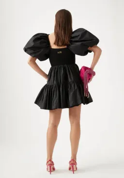 Aje Casa Puff Sleeve Mini Dress Black Size AU 8 for rent on The Volte - image 4