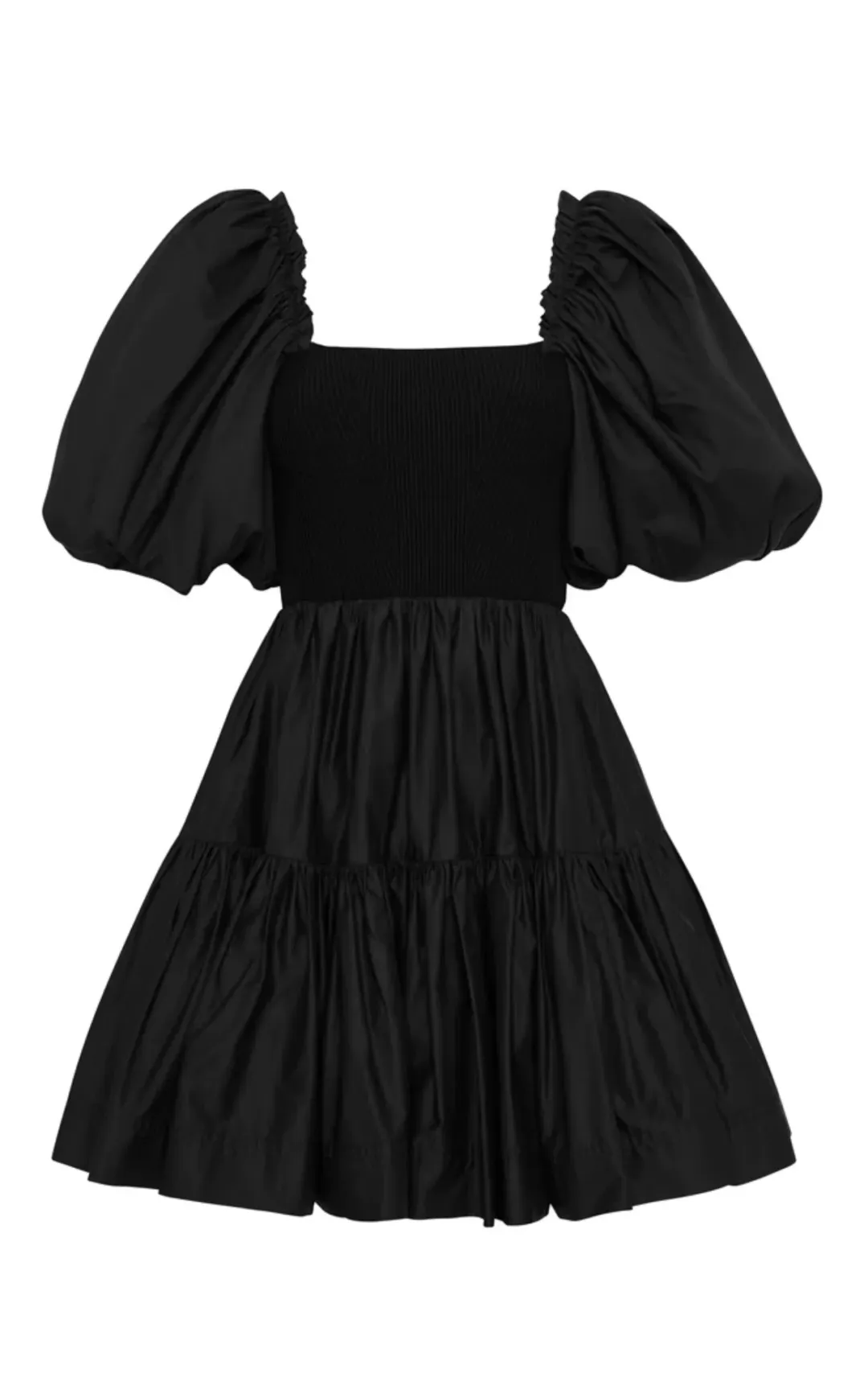 Aje Casa Puff Sleeve Mini Dress Black Size AU 8 for rent on The Volte - main image