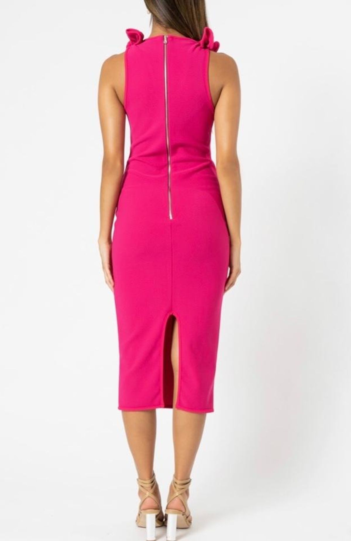 By Johnny v-neck bow shoulder dress size 10 pink - Image 3