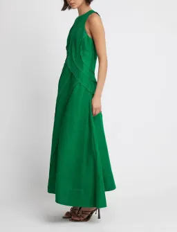 Aje Faraway Midi Dress Emerald Green Size 8 for rent on The Volte - image 4