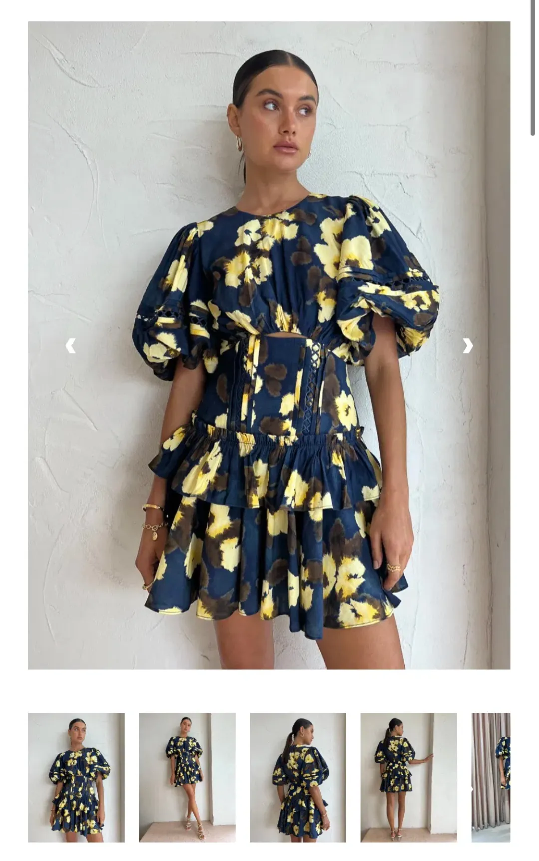 Acler Clovelly mini dress navy size 10 for rent on The Volte - main image