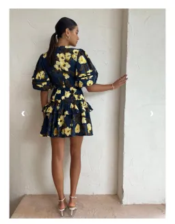 Acler Clovelly mini dress navy size 10 for rent on The Volte - image 5