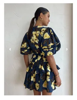 Acler Clovelly mini dress navy size 10 for rent on The Volte - image 3