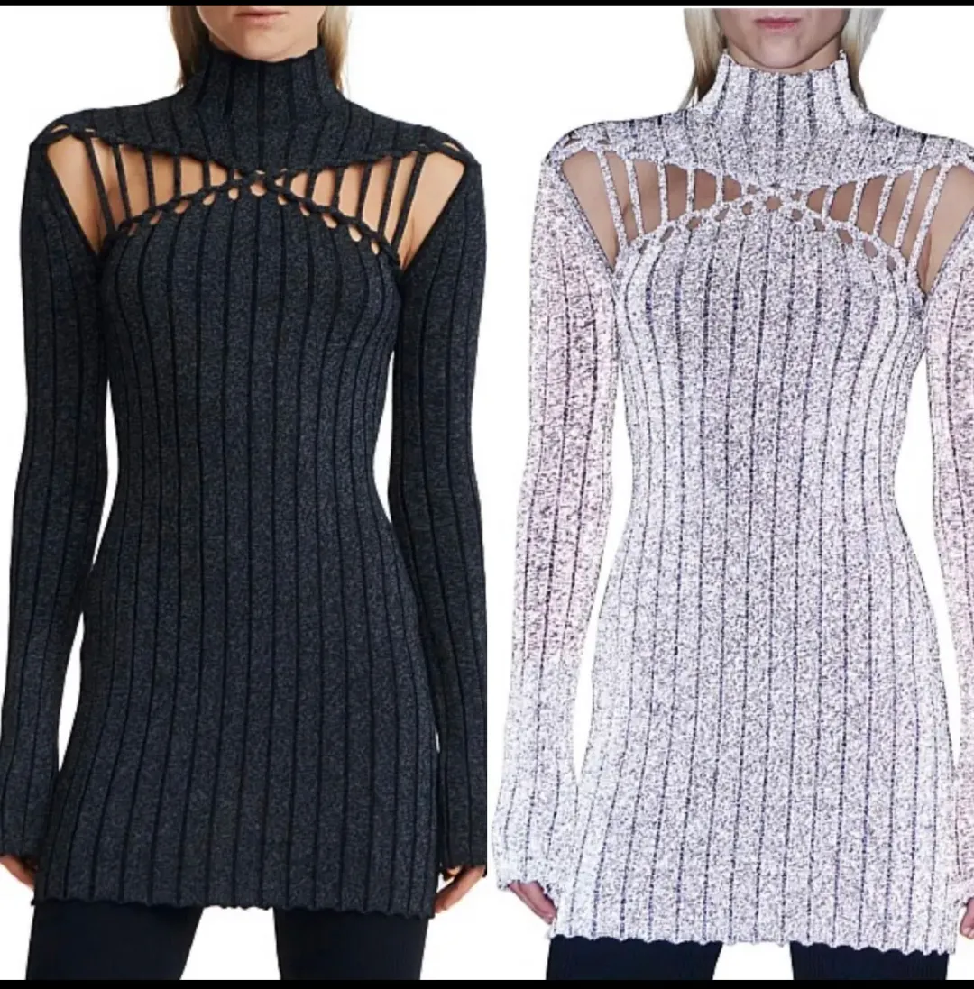 Dion Lee X BRAID LIGHT REFLECTIVE MINI DRESS BLACK for rent on The Volte - main image