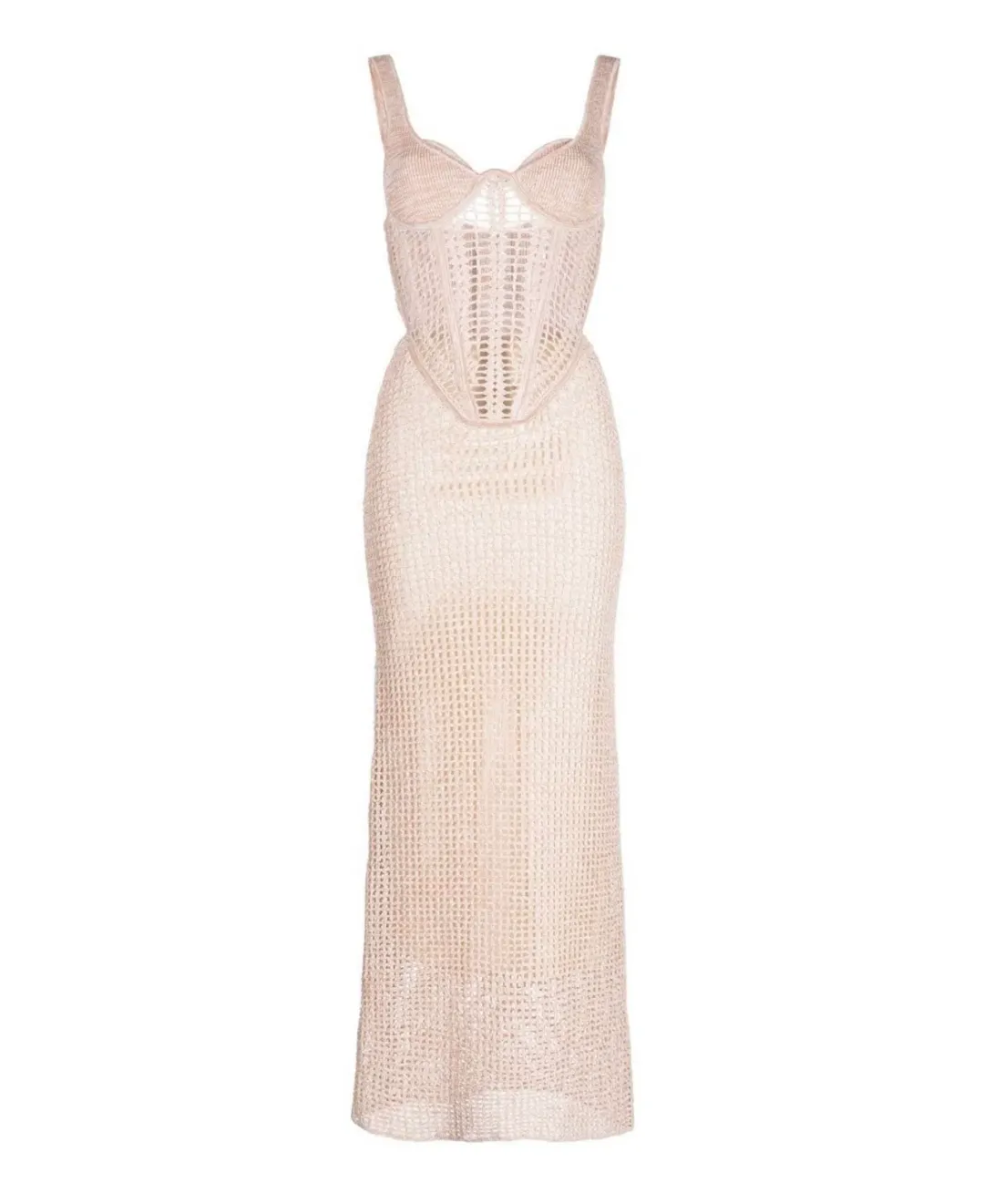 Dion Lee Marled Double Cup Corset Dress Cream Marle Size 8 for rent on The Volte - main image