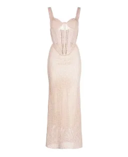 Dion Lee Marled Double Cup Corset Dress Cream Marle Size 8 for rent on The Volte - image 4