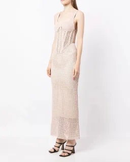 Dion Lee Marled Double Cup Corset Dress Cream Marle Size 8 for rent on The Volte - image 1