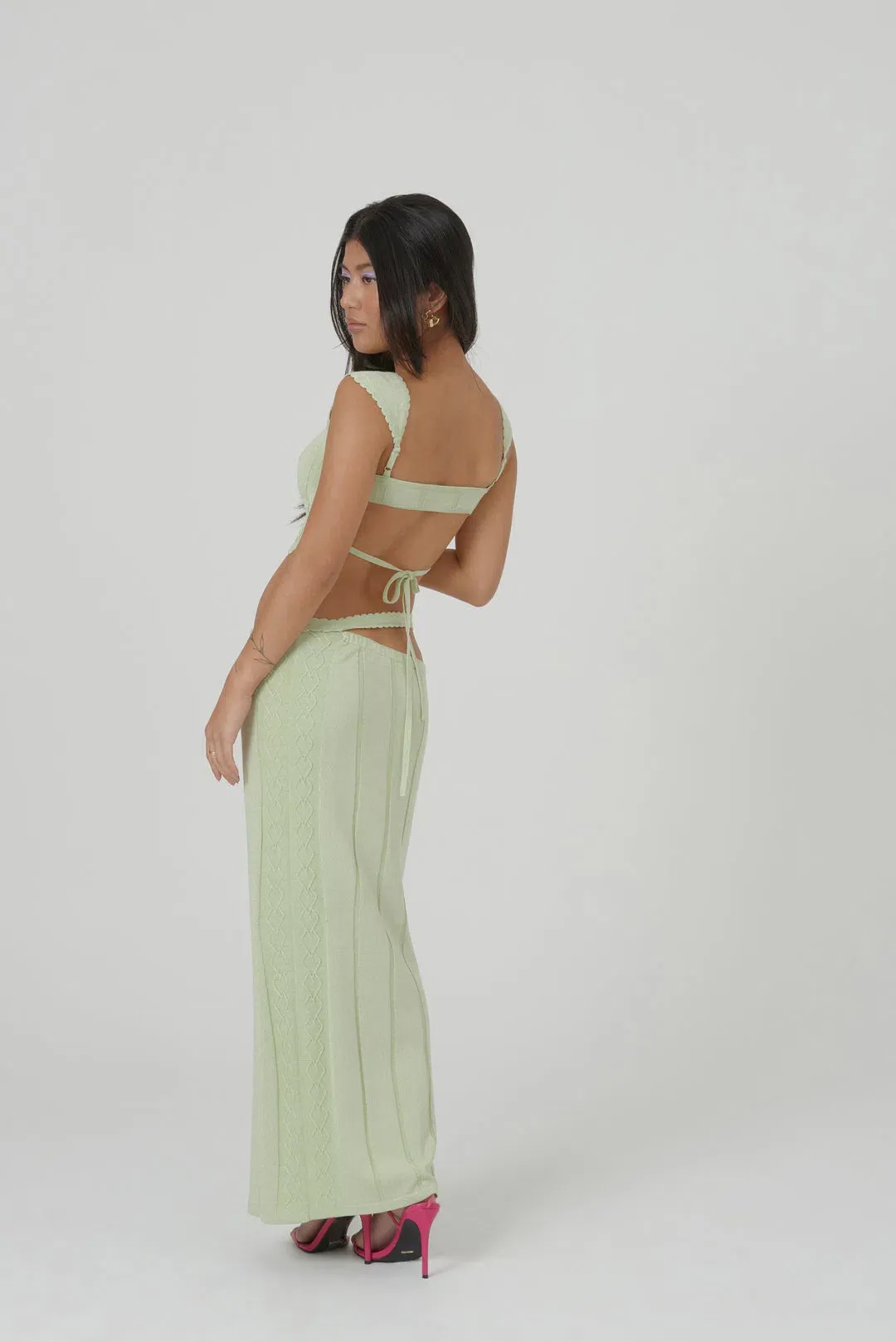 Amiss the Label Joanne Top and Skirt Set Green Size 6 for rent on The Volte - main image