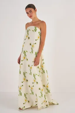 Oroton Field Daisy Gown in Soft Cream Size 10 for rent on The Volte - image 3