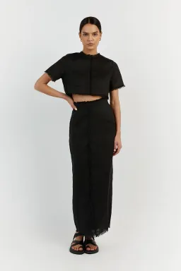 Dissh Georgie Linen Fringe Sets Black Size 12 for rent on The Volte - image 1