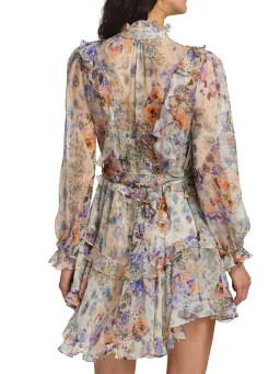 Zimmermann Tama Ruffle Mini Dress in Diamond Splice Floral Size 0/AU 8 for rent on The Volte - image 3