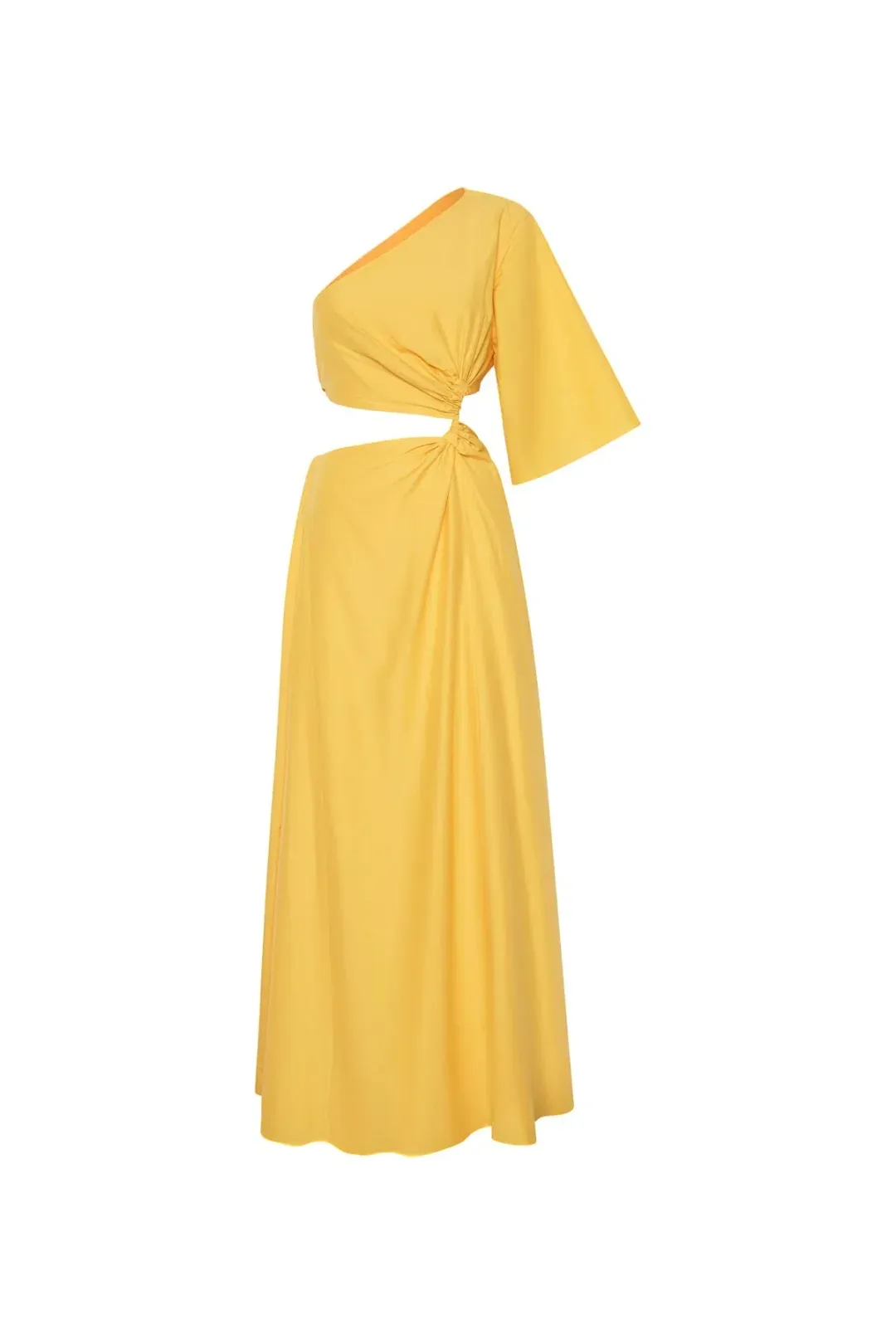 Camilla & Marc Wally One Shoulder Cut Out Maxi Dress in Honey Yellow Size 10 for rent on The Volte - main image