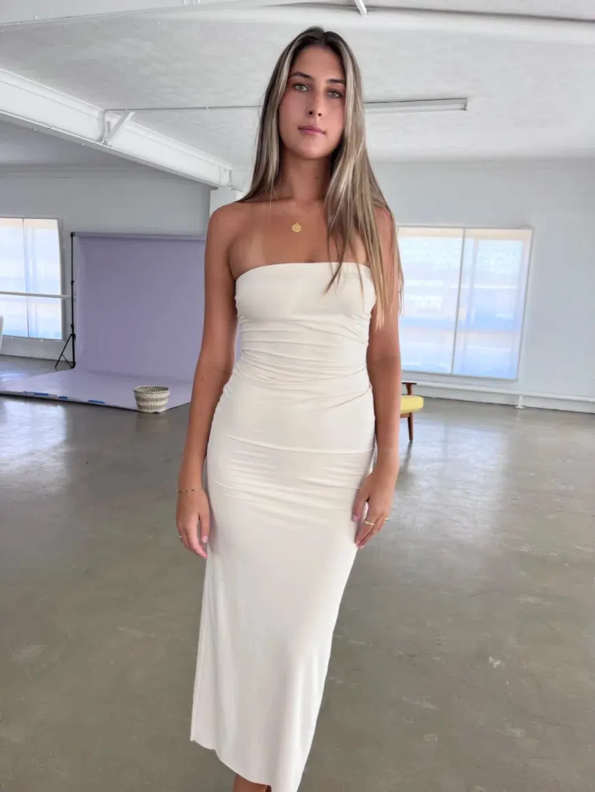 Bec and Bridge Myla Strapless Dress in Shell Size 8 - Image 3