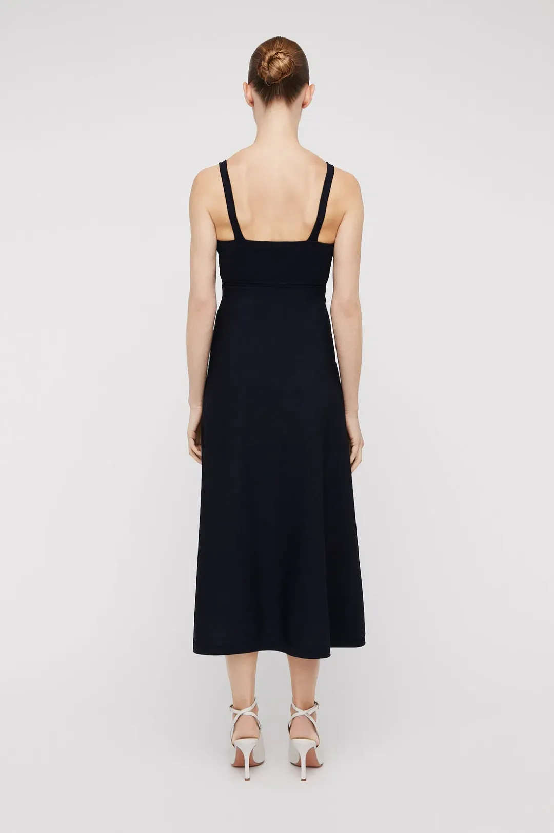 Scanlan Theodore Crepe Knit Square Neck Dress Navy Size M/AU 10 for rent on The Volte - main image