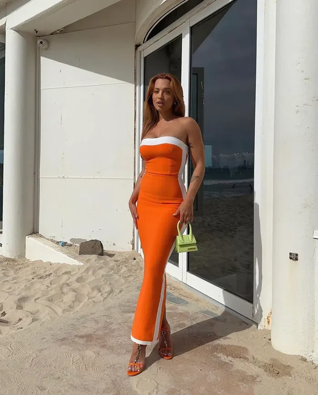 Bianca & Bridgett Ashley Dress Orange Size 6 for rent on The Volte - main image