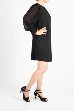 Hugo Boss Relaxed-fit Long-Sleeved Dress with Cut-Out Details Black Size 8 for rent on The Volte - image 3