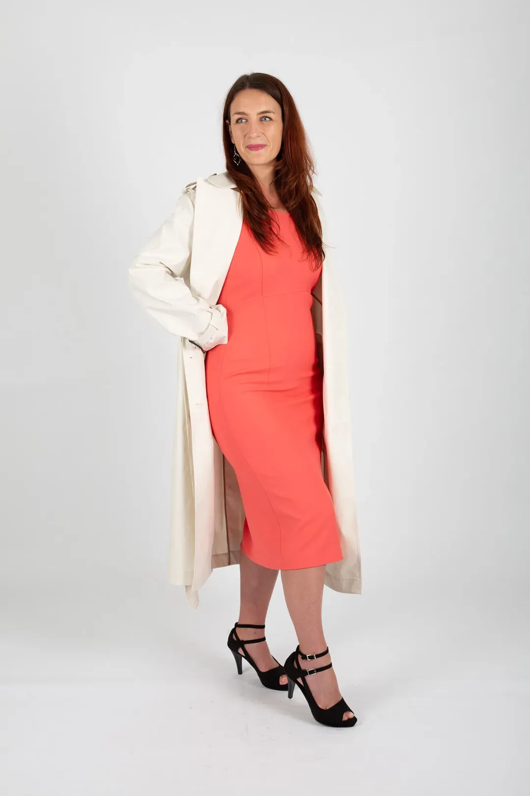 Hugo Boss Double-Breasted Trench Coat with Belted Closure White Size 10 for rent on The Volte - main image