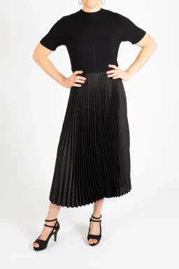 Hugo Boss Plissé Pleats Dress with Knitted Top Black Size M for rent on The Volte - image 1