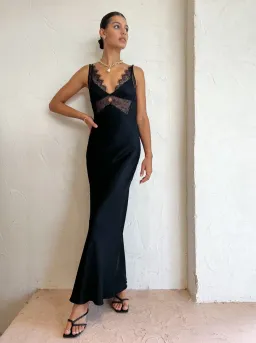 Bec & Bridge Lucille Lace Cut Out Camille Open Back Maxi Dress Black Size 8 / S for rent on The Volte - image 1