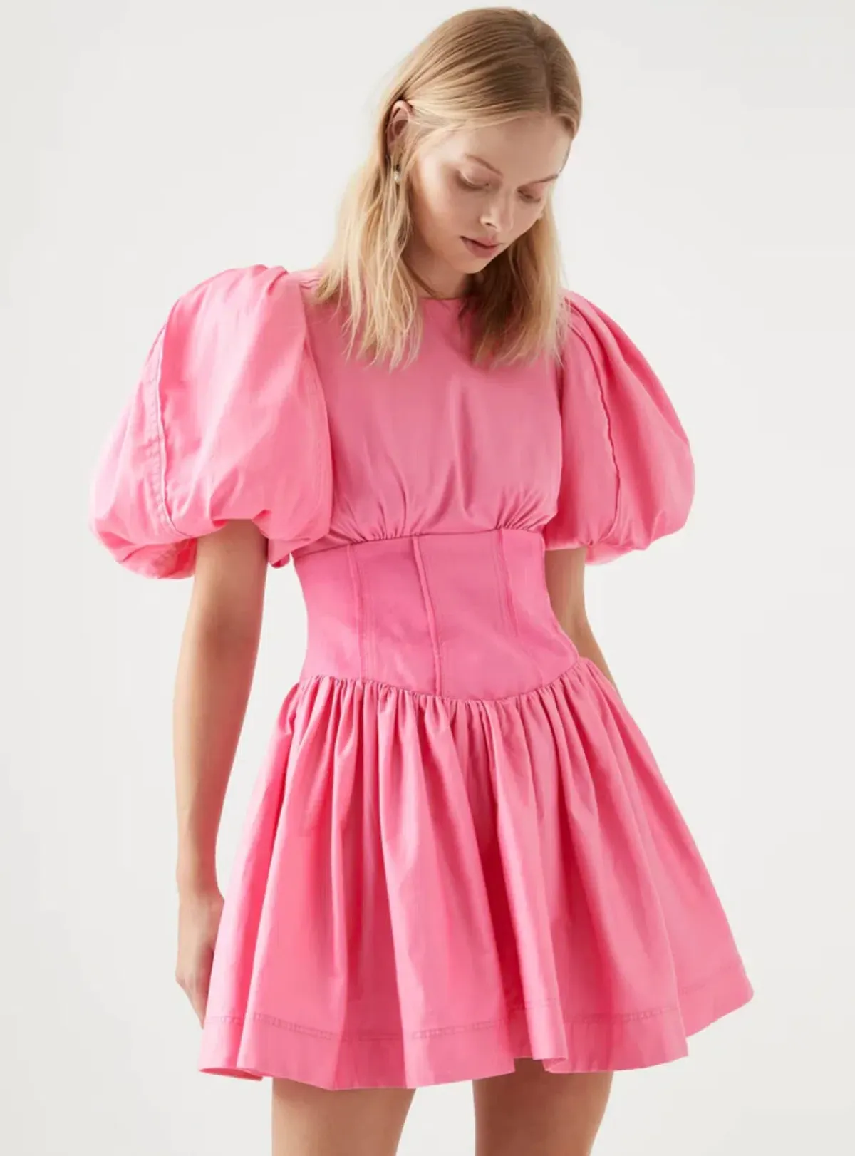 Aje Gianna Puff Sleeve Dress Pink Size AU 10 - Image 2