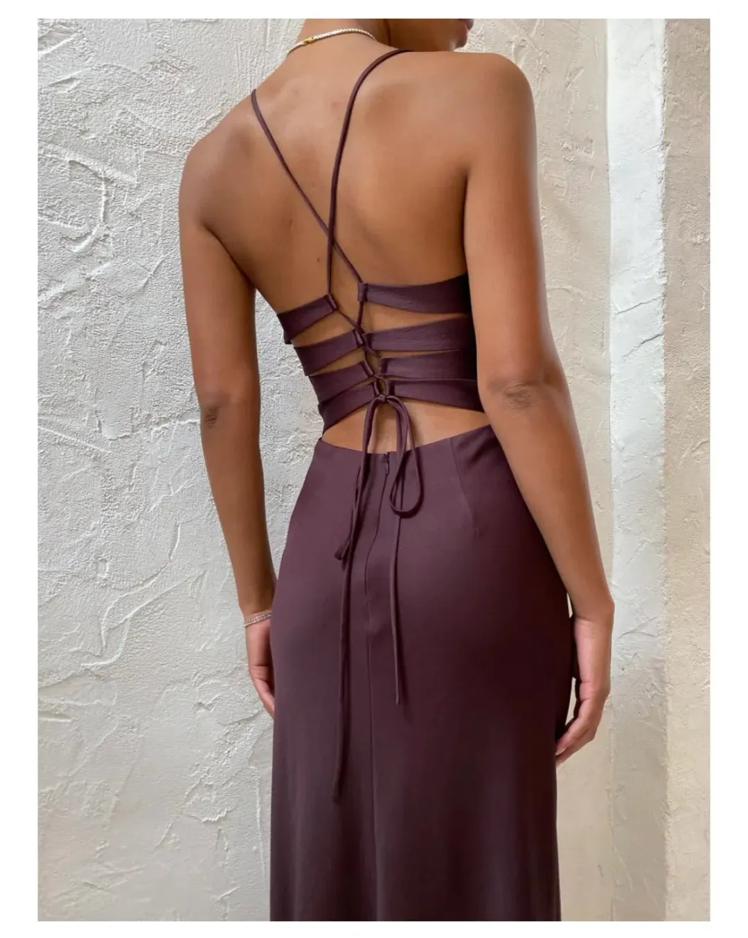 Manning Cartell Time To Shine Slip Dress in Truffle Brown Size AU 10 for rent on The Volte - main image