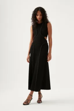 Aje Arp Cut Out Knit Midi Dress Black Size Small / AU 8 for rent on The Volte - image 1