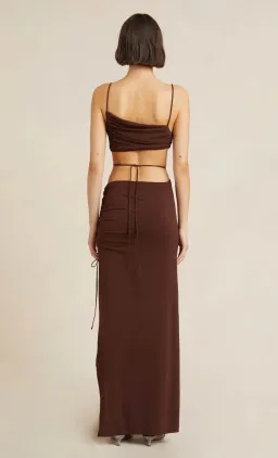 Bec & Bridge Dilkon Maxi Dress In Chocolate Size 8 for rent on The Volte - image 3