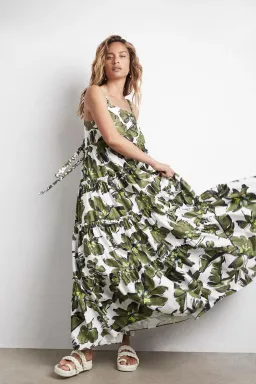 Aje Oasis Strap Maxi Dress Olive Leaf Size 4 for rent on The Volte - image 1