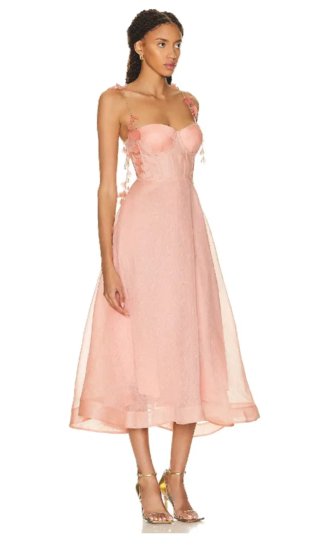 Zimmermann The Wonderland Midi Corset Dress in Dusty Pink Size 0P/Au 6 for rent on The Volte - main image