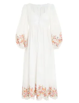Zimmermann Mae Floral Midi Dress White Floral Size 1/AU 10 for rent on The Volte - image 3