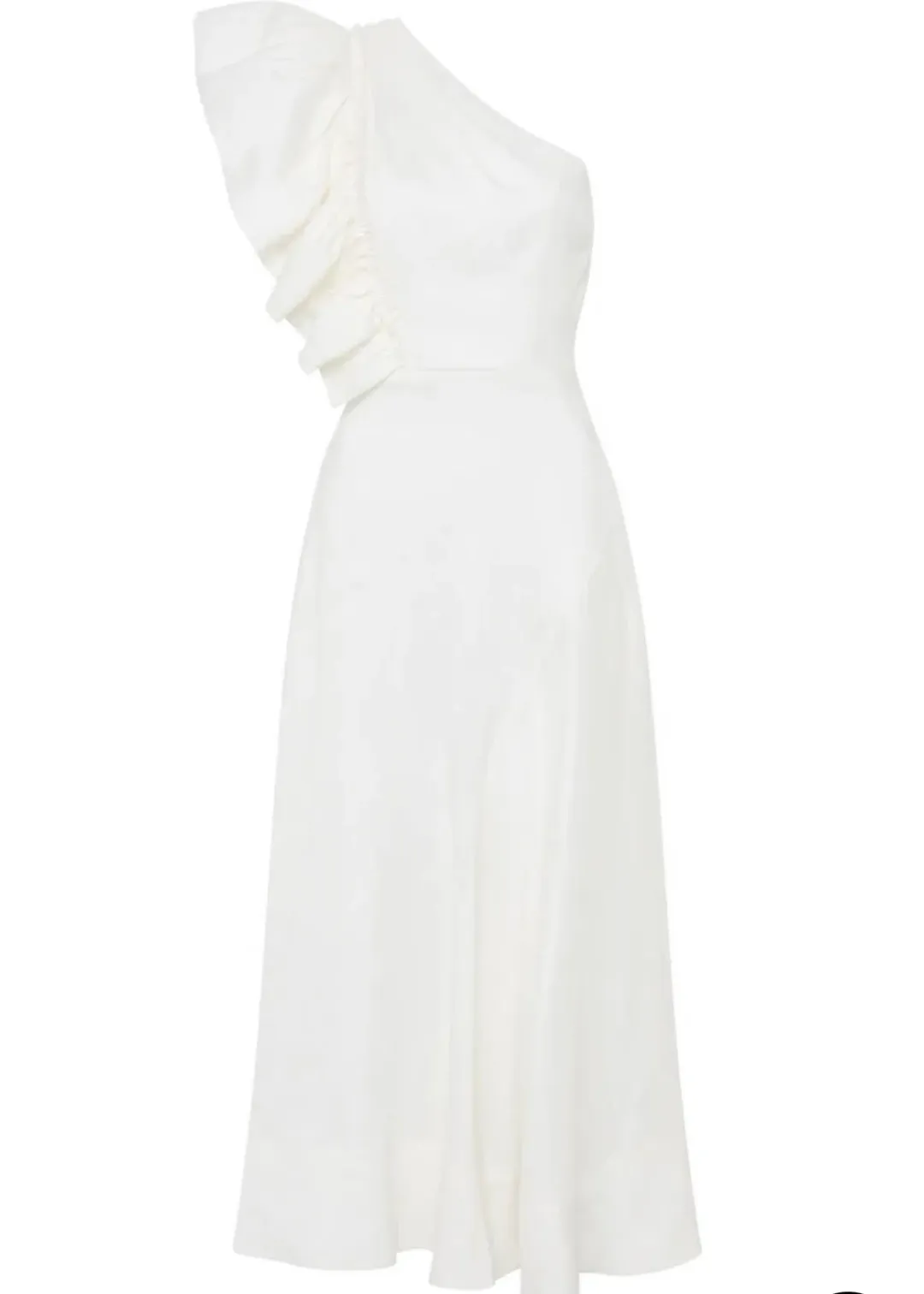 Aje Bonjour Asymmetrical Midi Dress White Size AU 10 for rent on The Volte - main image