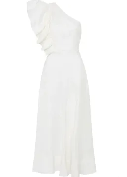 Aje Bonjour Asymmetrical Midi Dress White Size AU 10 for rent on The Volte - image 5