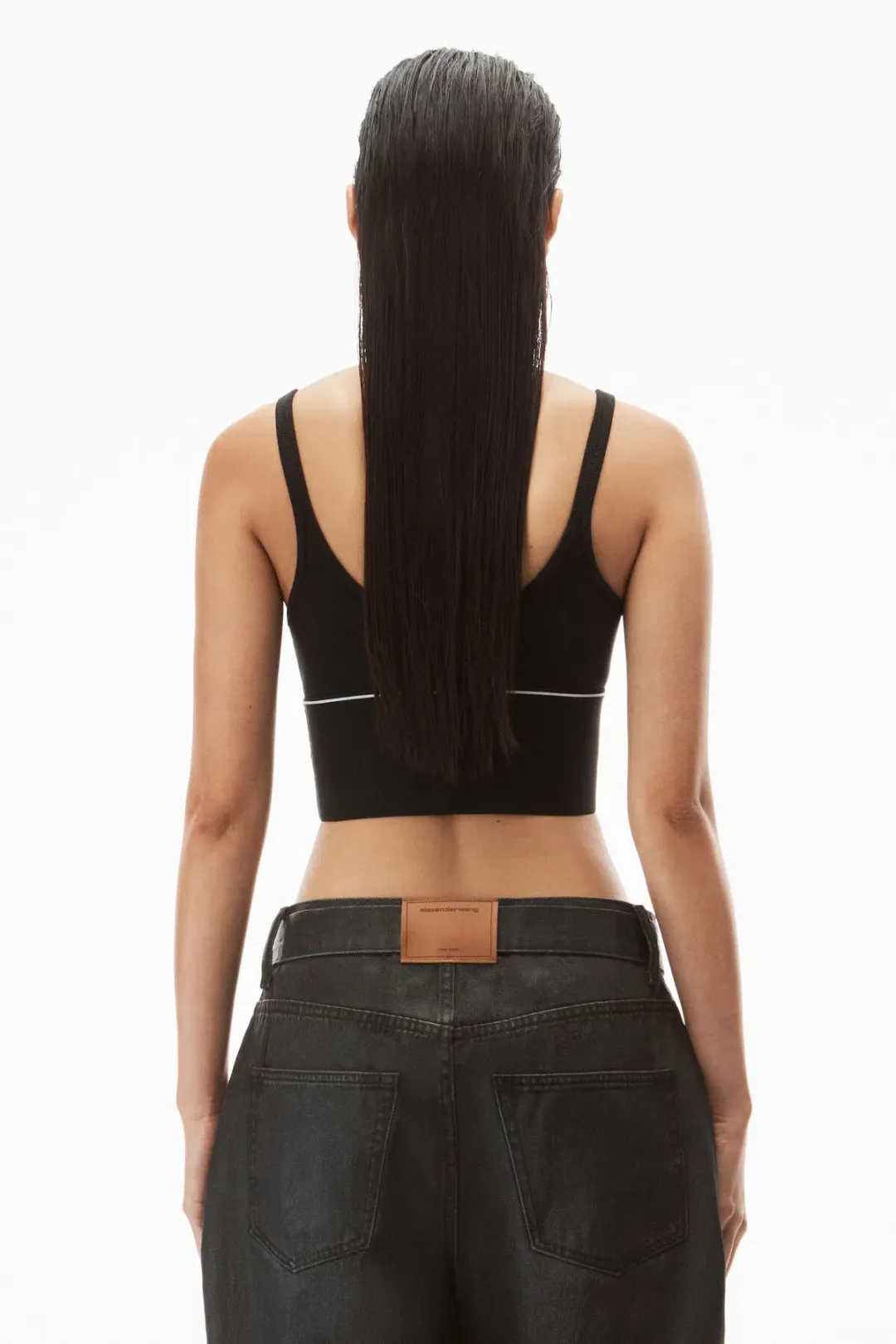 Alexander Wang Logo Elastic Bra in Black Size XS / AU 6 for rent on The Volte - main image