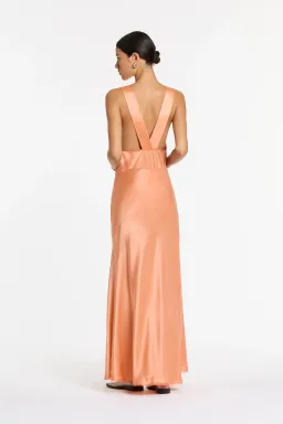 Sir The Label Aries Cut Out Gown Peach Size AU 8 for rent on The Volte - image 2