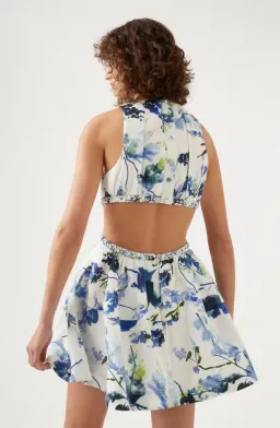 Aje Voyage Braided Cut Out Mini Dress Lavenders of Provence Print Size AU 6 for rent on The Volte - image 3