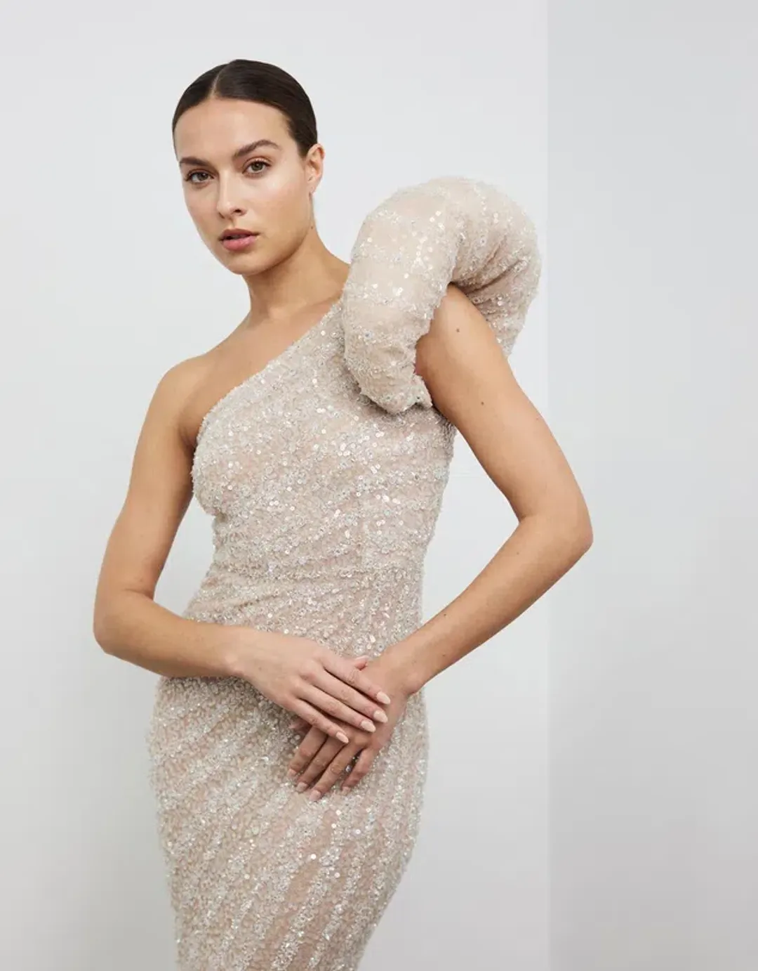 Rachel Gilbert Phoebe Dress Nude Size 2 / AU 10 for rent on The Volte - main image