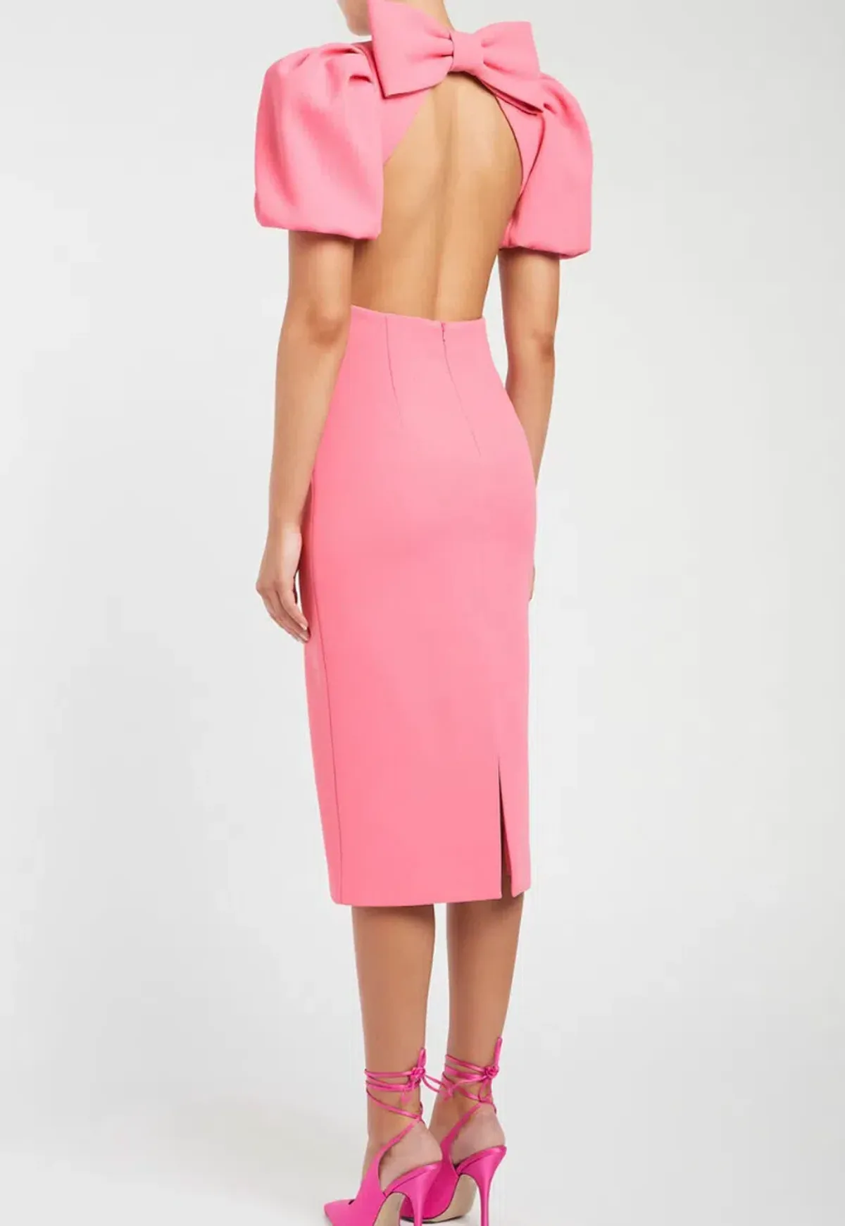 Rebecca Vallance Ally Cut Out Midi Dress Pink Size 6 - Image 3