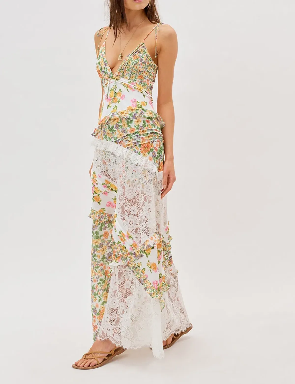 For Love and Lemons Rosalyn Maxi Dress Floral Size M / Au 10 for rent on The Volte - main image
