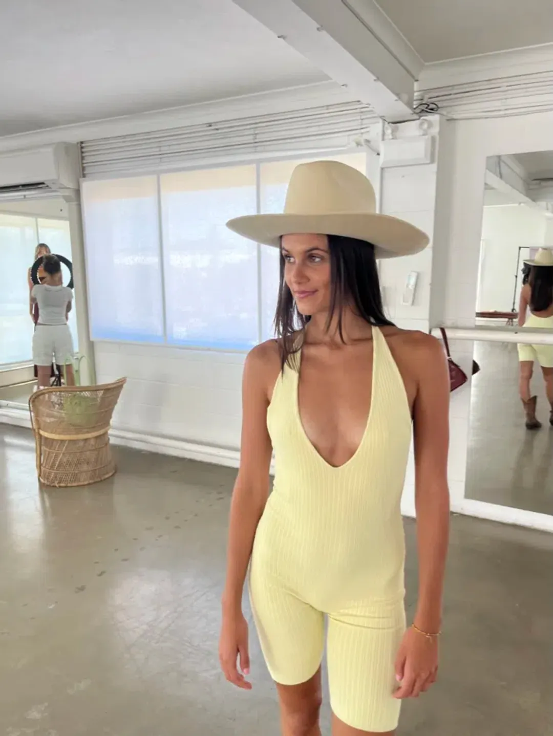 Sir the Label Kelvin Halter Jumpsuit in Lemon Size 0 / Au 6 for rent on The Volte - main image