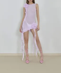 Fanci Club The White Apple Cocktail Mini Dress in Pink Size 8 for rent on The Volte - image 1