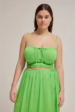 Venroy Gathered Bustier Top and Drawstring Maxi Skirt Set Green Size M / Au 10 for rent on The Volte - image 4