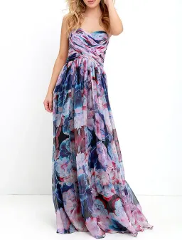 Bariano Strapless Maxi Dress Floral Size 16 for rent on The Volte - image 1