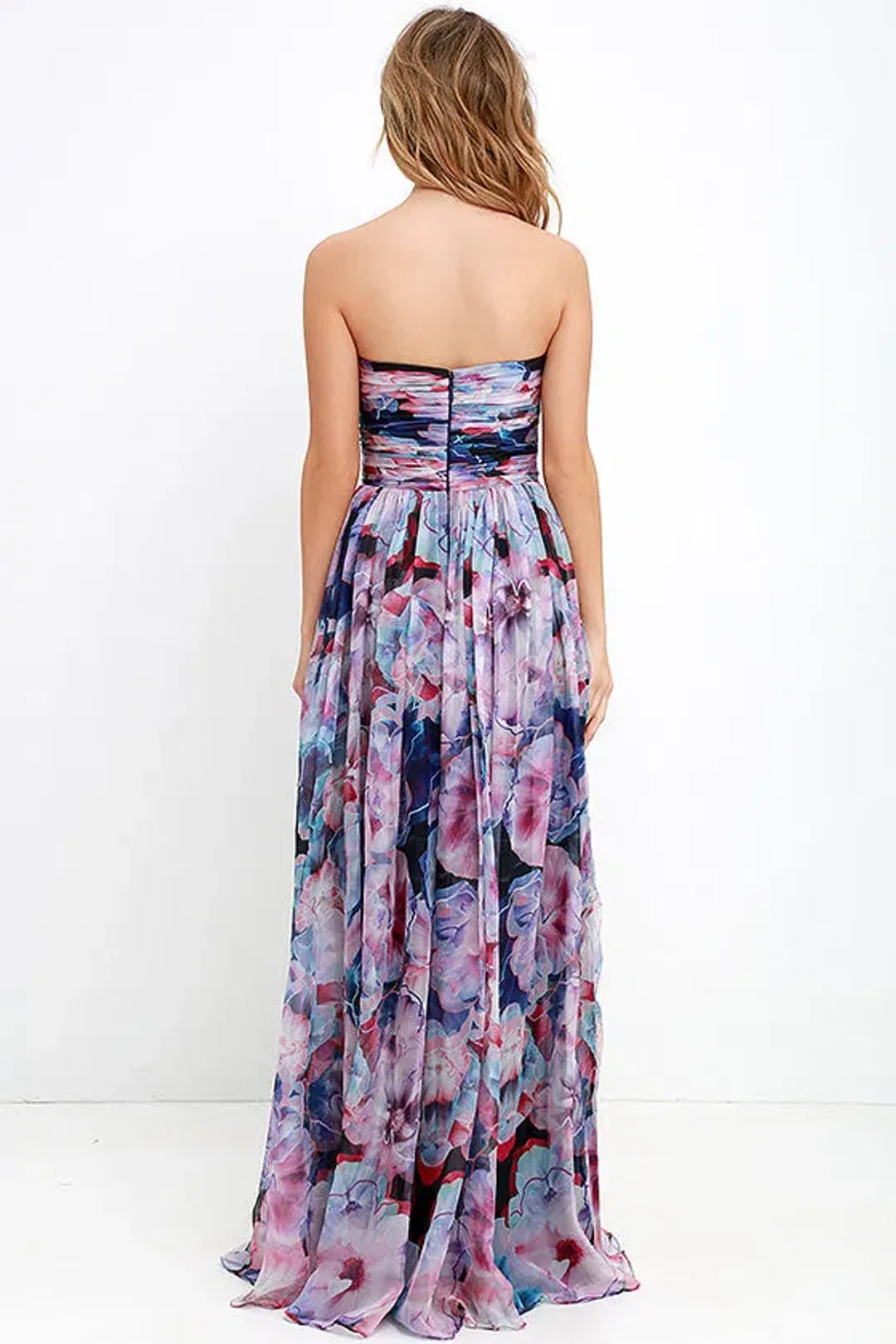 Bariano Strapless Maxi Dress Floral Size 16 for rent on The Volte - main image