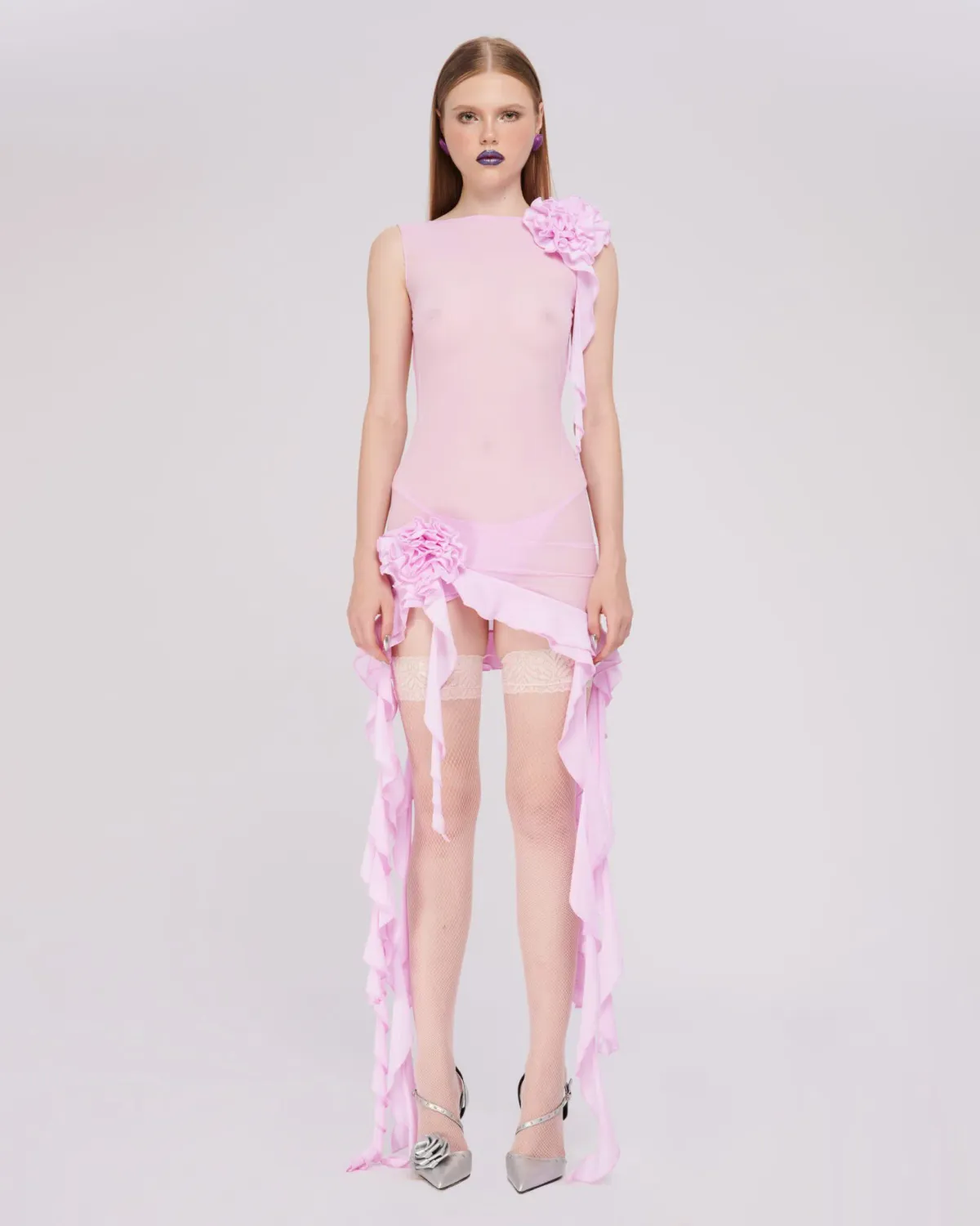 Fanci Club White Apple Cocktail Dress Pink Size XS/Au 6 - Image 1