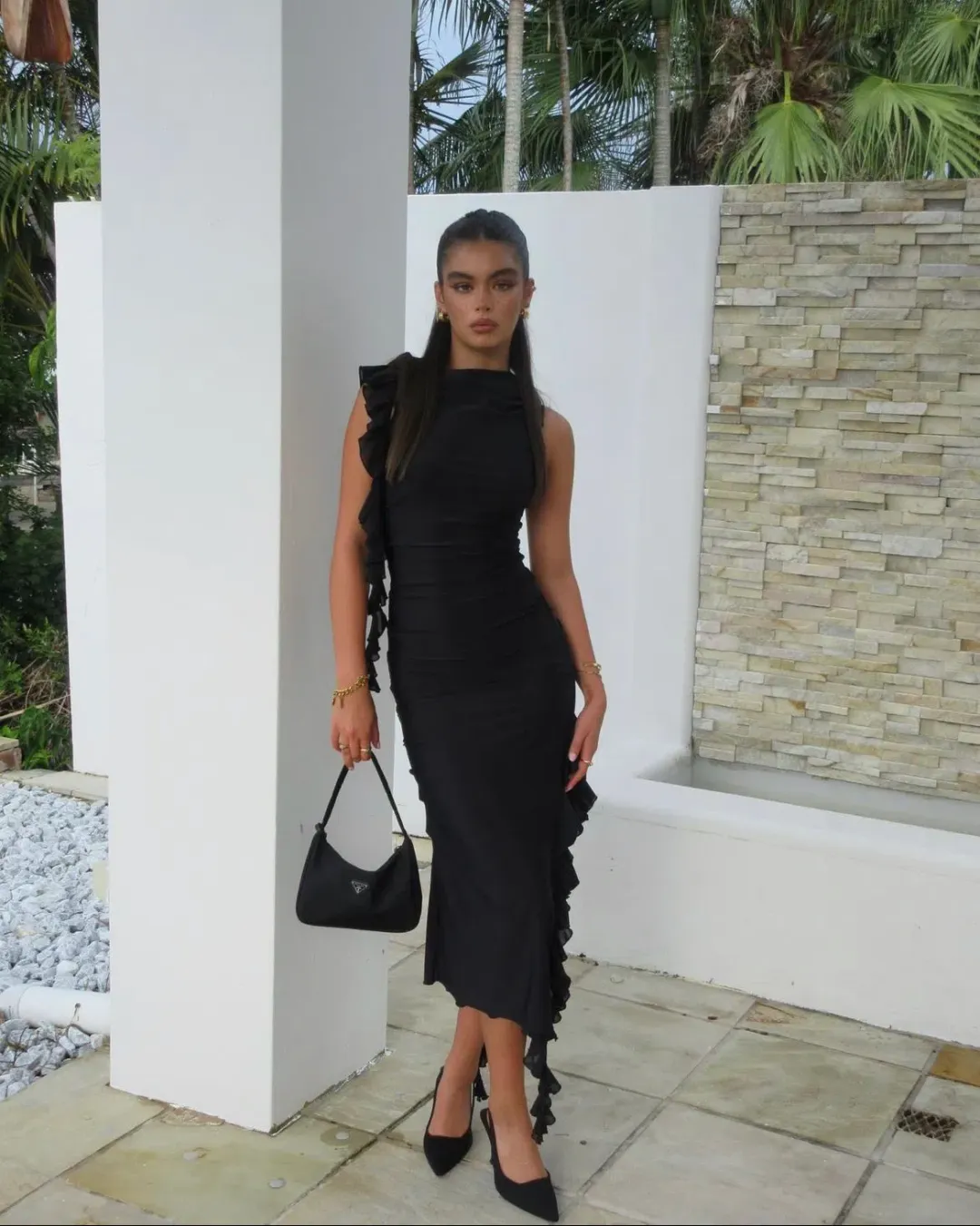 Fanci Club The Assassin Long Dress Black Size S/Au 8 for rent on The Volte - main image