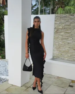 Fanci Club The Assassin Long Dress Black Size S/Au 8 for rent on The Volte - image 1