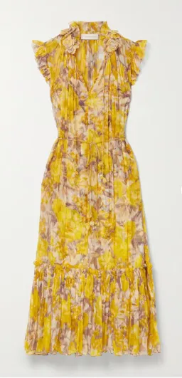 Zimmermann High Tide Flutter Midi Dress Yellow Size 2 / AU 12 for rent on The Volte - image 3