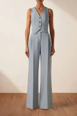 Shona Joy Irena Vest and Pants Set Chalk Blue Size 6 for rent on The Volte - image 3